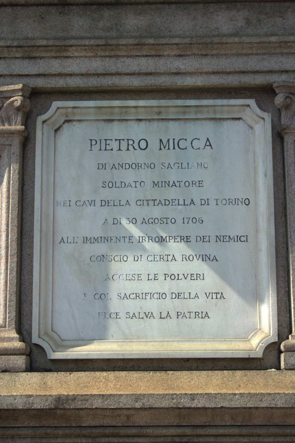 Targa stradale Via Pietro Micca